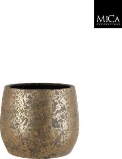 Mica Decorations Clemente Bloempot - H25,5 X Ø32 Cm - Terracotta - Goud -Tuin Kweekbenodigdheden 922x1200 3
