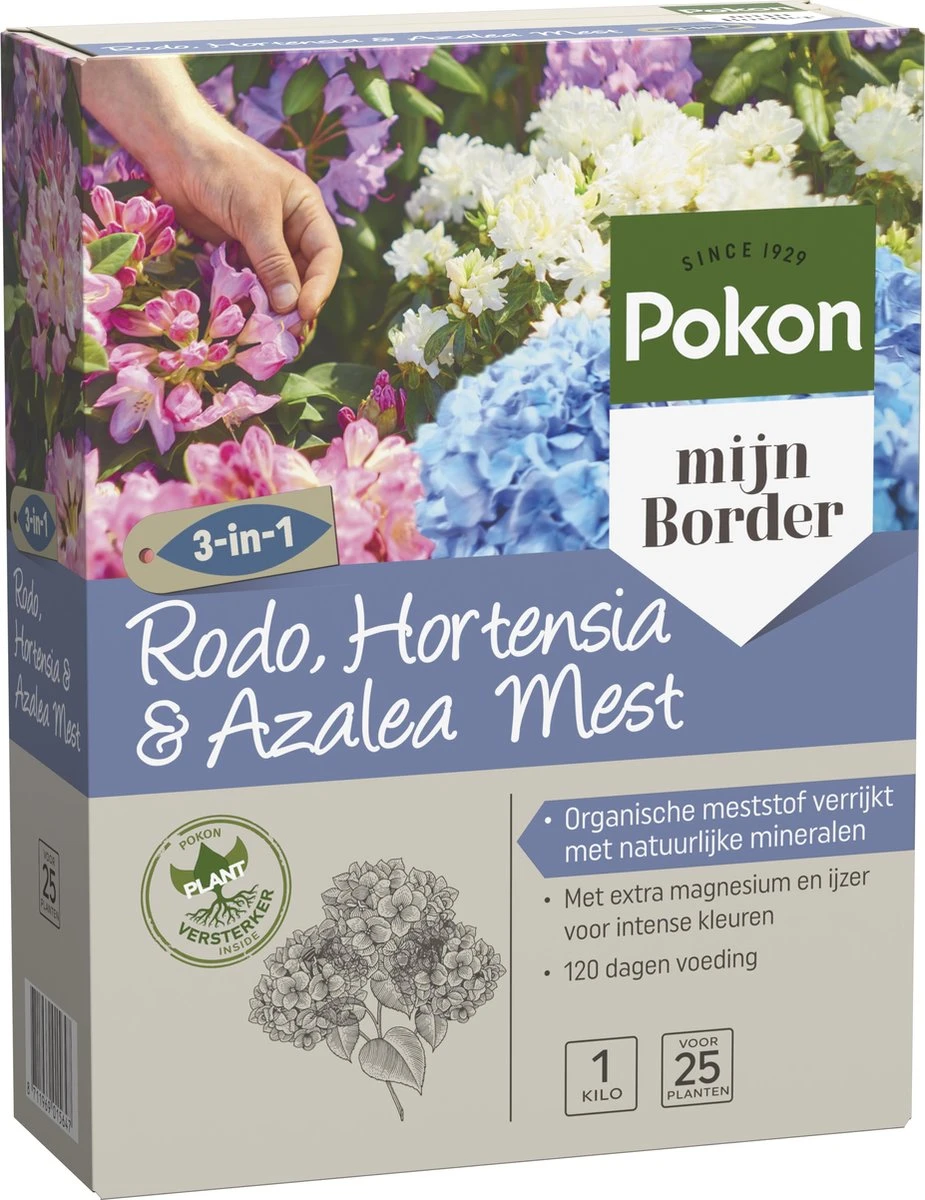 Pokon Rhododendron, Hortensia & Azalea Mest - 1kg - Meststof - 3-in-1 Werking 4 Pokon Rhododendron, Hortensia & Azalea Mest - 1kg - Meststof - 3-in-1 Werking - Afbeelding 2
