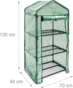 Relaxdays Kas Met Wielen - Tuinkas 3 Etages - Broeikas Kweekkas Tuin / Balkon 130 Cm Hoog - PE -Tuin Kweekbenodigdheden 995x1200 2