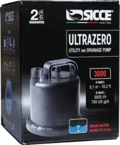 Sicce Ultra Zero - Vlakzuiger - Dompelpomp - Wateroverlast - 3000 L/h -Tuin Kweekbenodigdheden 998x1200 2